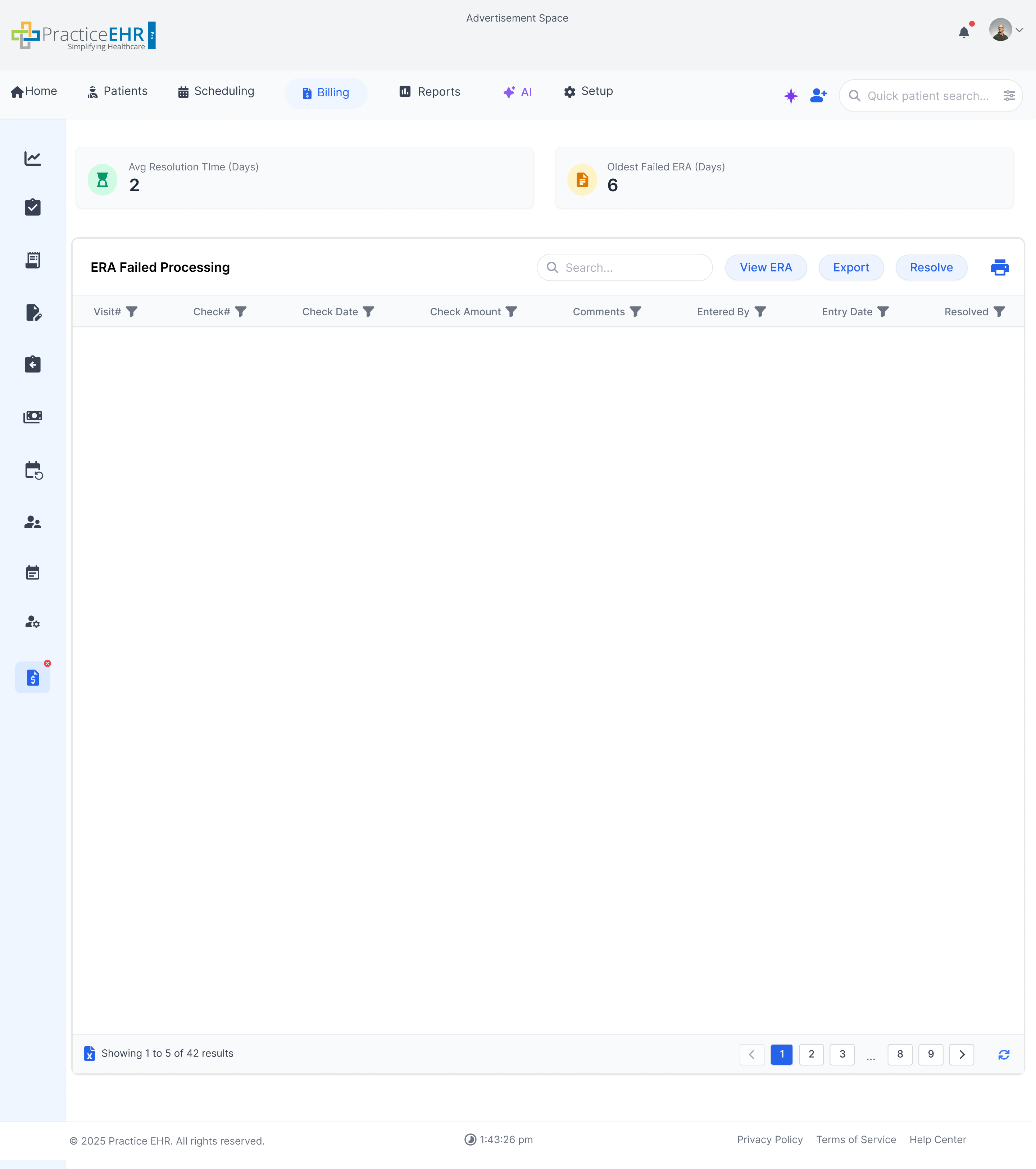 ERA Failed Processing Screenshot